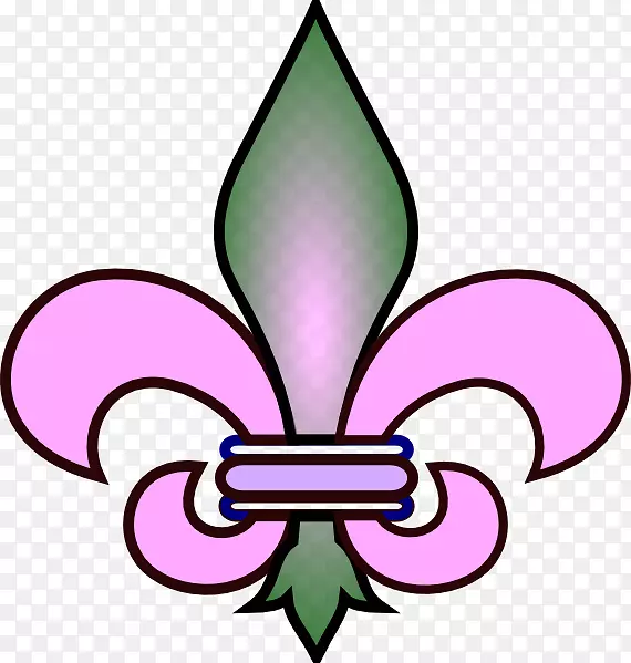 新奥尔良圣徒世界童子军徽章剪贴画-粉红色绿色
