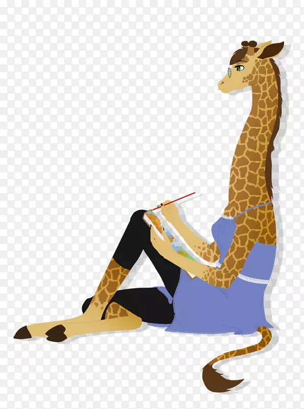 长颈鹿绘画艺术家长颈鹿作品-长颈鹿
