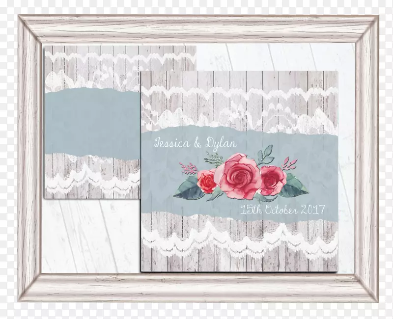 花卉设计切花画框静物-婚礼请柬模板