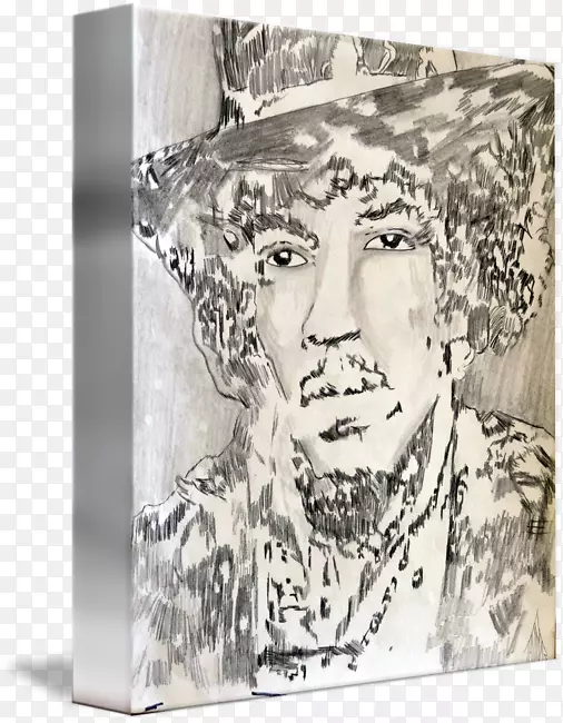 相框白色图案-Jimi Hendrix