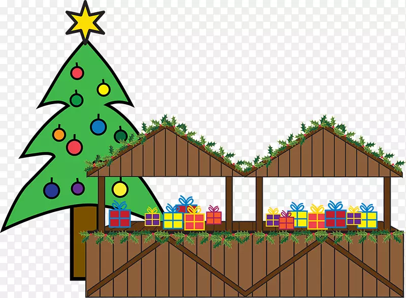圣诞树市场圣诞装饰品剪贴画-圣诞树