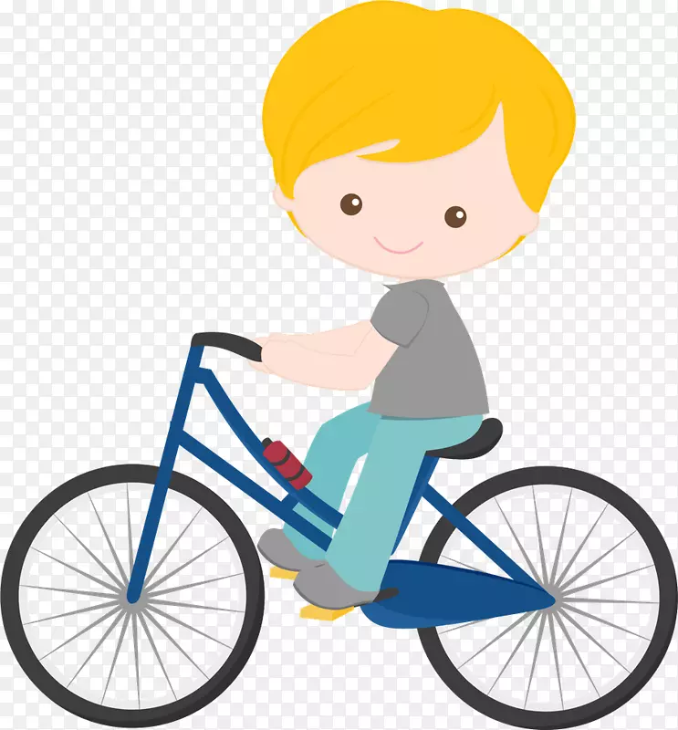 自行车画儿童剪贴画-自行车
