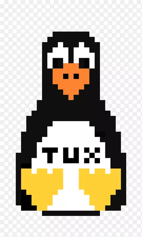 企鹅tux unix和linux：视觉快速启动指南像素艺术-企鹅