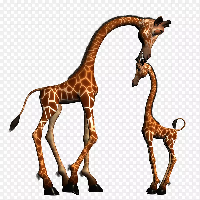 长颈鹿动物剪影婴儿剪贴画长颈鹿