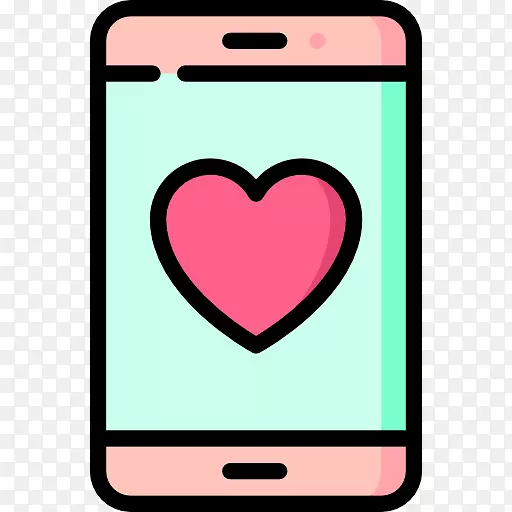 手机配件线粉红色m手机剪贴画-情人节。