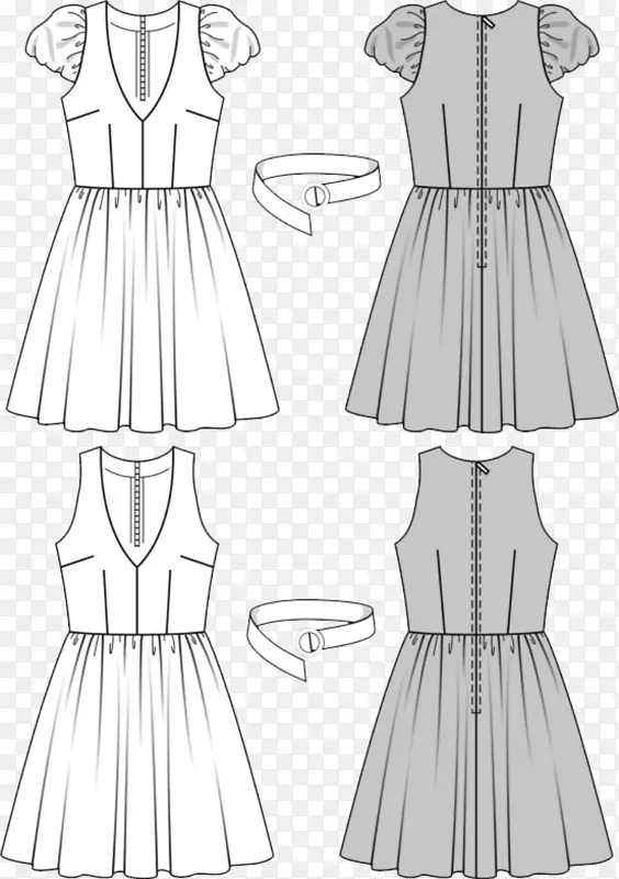 20世纪50年代布尔达式服装缝制图案-派对图案