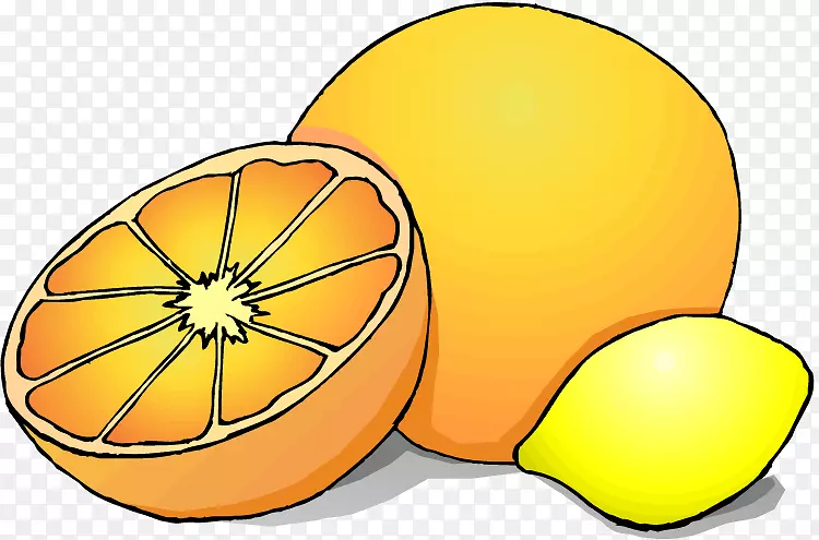 柠檬橙水果剪贴画-果汁
