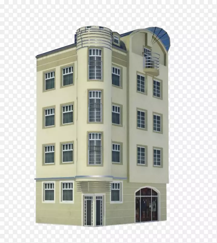 立面建筑房屋建筑三维模型-房屋