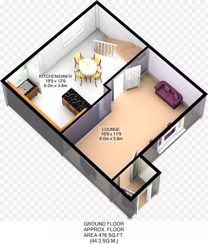 平面图公寓住宅卧室-公寓