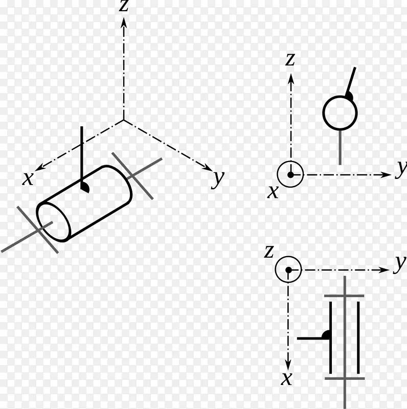 连杆自由度技术绘图笛卡尔坐标系.枢轴关节
