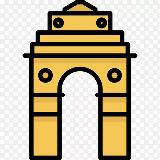 印度门印度大门，帕里温泉画夹艺术-印度教拱门