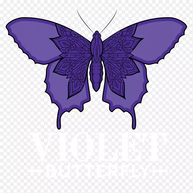 毛茸茸的蝴蝶紫剪贴画蝴蝶标志