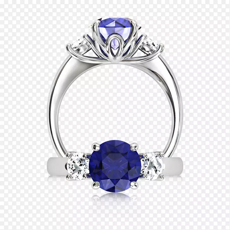 蓝宝石订婚戒指