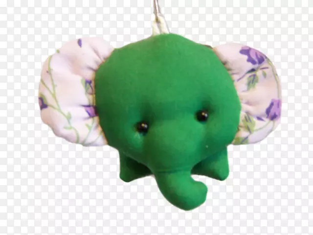 大象绿色毛绒玩具和可爱玩具-泰国象