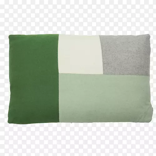 投掷枕头垫绿色长方形-绿色六边形