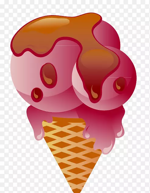 那不勒斯冰淇淋锥冰淇淋蛋糕夹艺术-冰淇淋