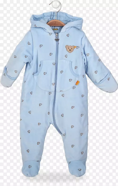 婴儿及幼童一件睡衣袖子套装外套熊蓝