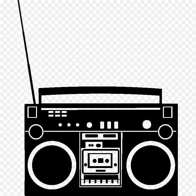 墙上贴着霹雳舞的收音机轰炸机嘻哈-收音机