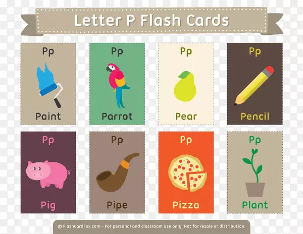闪卡字母学习字母表词汇-p&；g