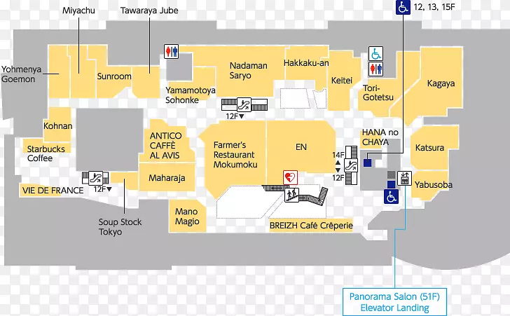 名古屋站JR中央办公楼-公园楼层平面图