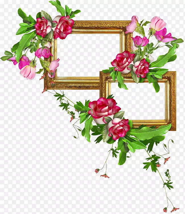 花园玫瑰剪贴画-婚礼字体