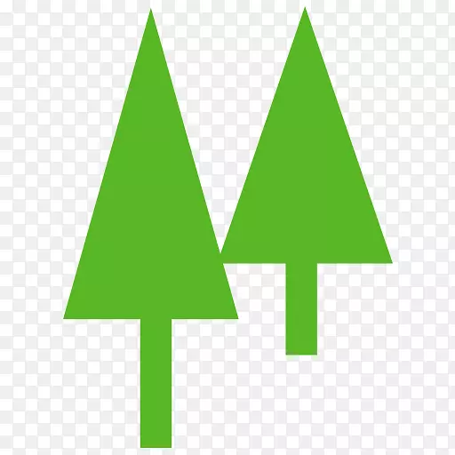 圣诞树三角形绿色标志-圣诞树