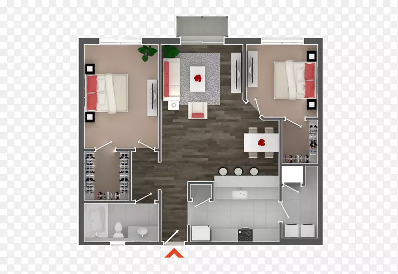 三维平面图住宅公寓室内设计服务-住宅