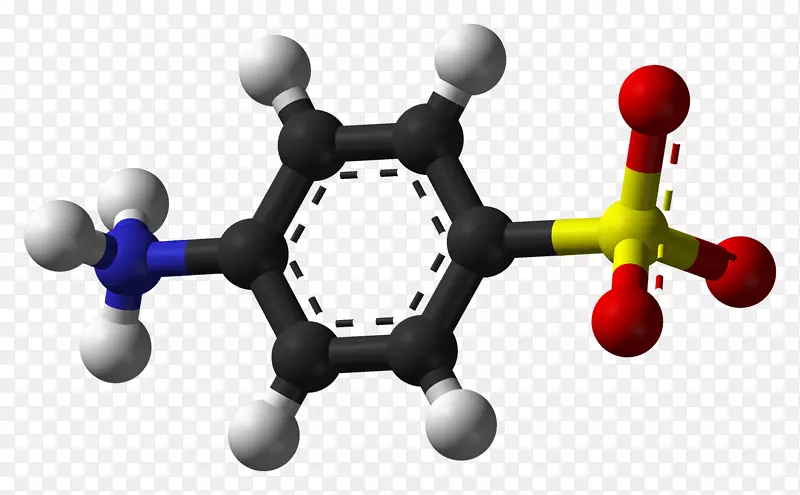 分子球棒模型氢醌芳香化学磺胺酸