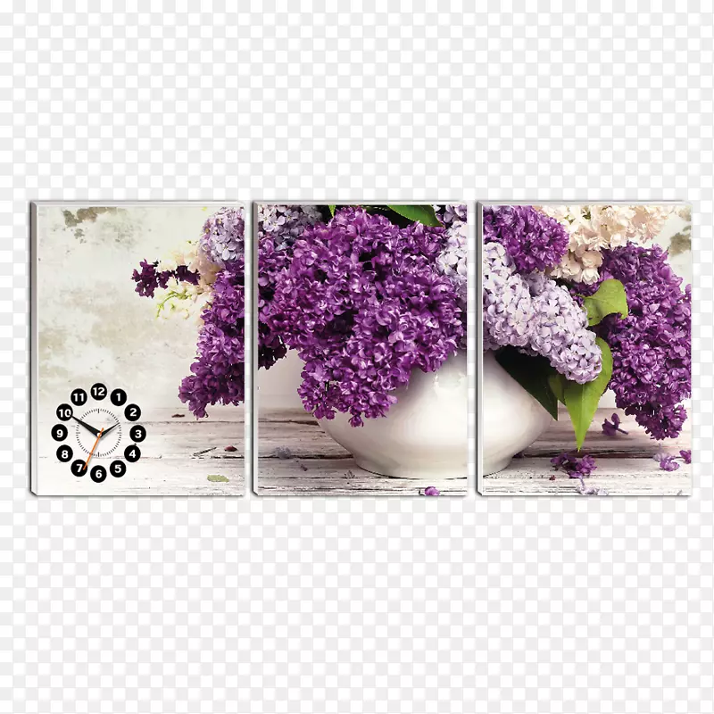 普通紫丁香花瓶壁画花园花瓶