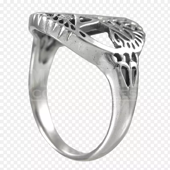 戒指大小的珠宝趾环银五边形戒指