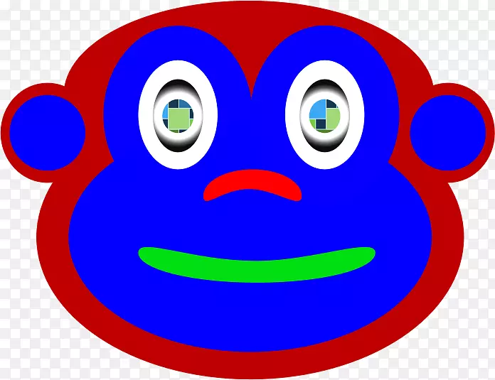 微笑好奇的乔治猴子卡通剪贴画-笑脸