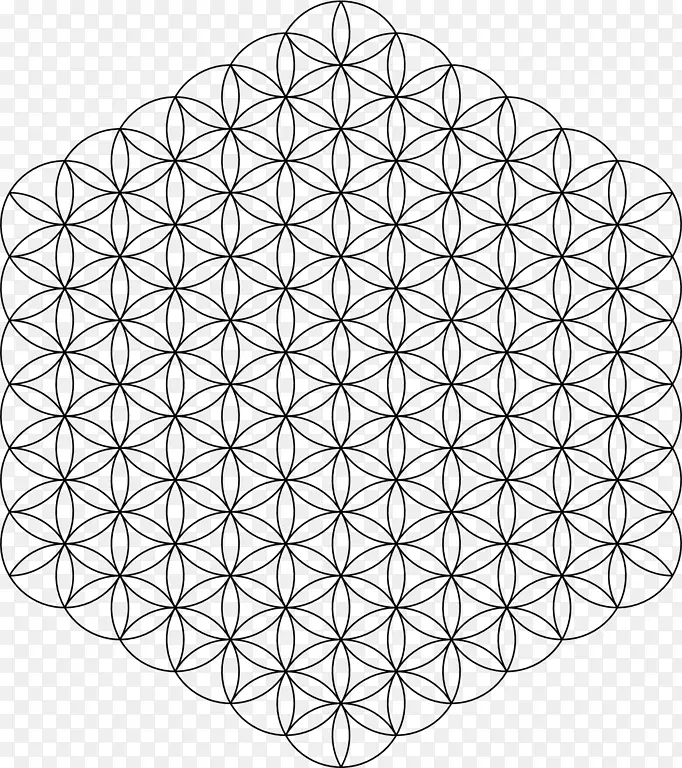 重叠圆网格神圣几何图案圆