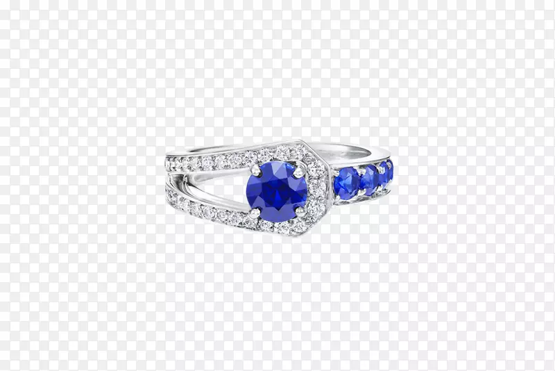 蓝宝石订婚戒指首饰哈里温斯顿公司。-蓝宝石