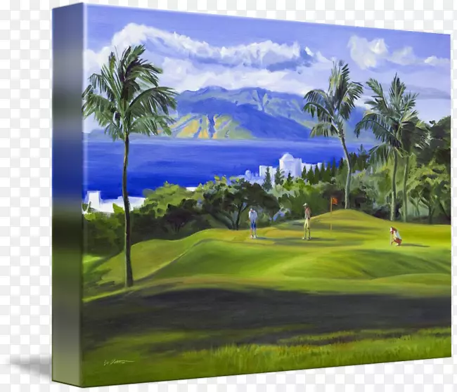 夏威夷Wailea高尔夫球场视觉艺术绘画-高尔夫