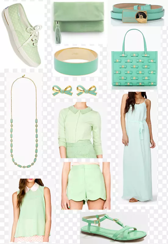 时尚绿色花式连衣裙
