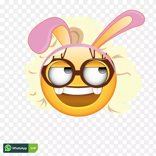 复活节兔子表情桌面壁纸-笑脸