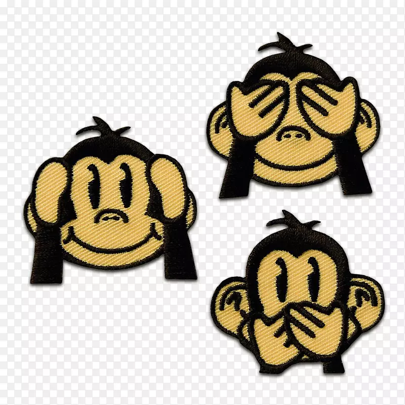 三只聪明的猴子刺绣猴斑猴