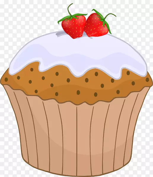 蛋糕、松饼、糖霜、生日蛋糕、胡萝卜蛋糕-草莓剪贴画