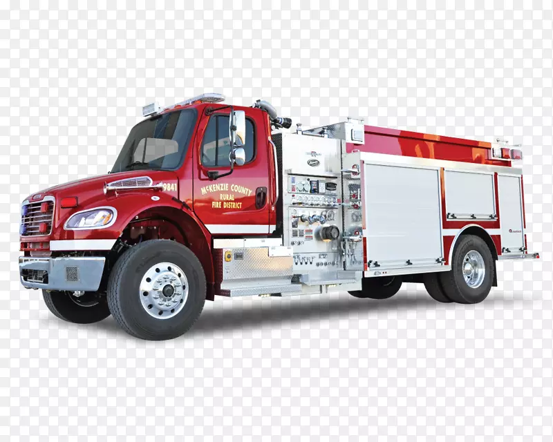 消防车北达科他州麦肯齐县消防局机动车辆起火