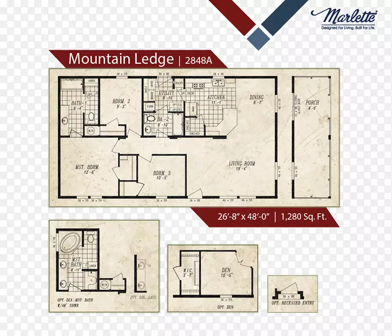 建筑平面图，俄勒冈州马列特房屋计划，人造房屋-房屋