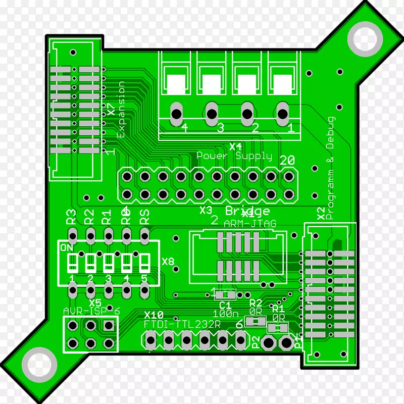 微控制器电子电气网络电子元件印刷电路板连接四板