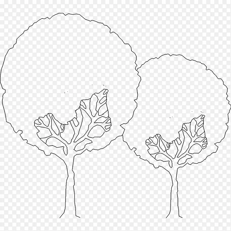 花卉设计视觉艺术线艺术树轴测