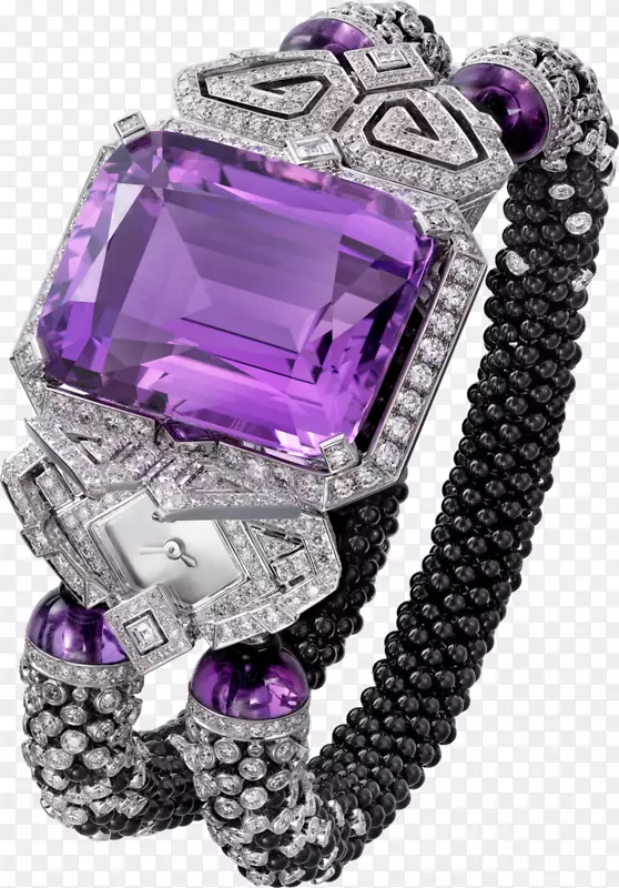 紫水晶珠宝手表卡地亚戒指-紫色珠宝