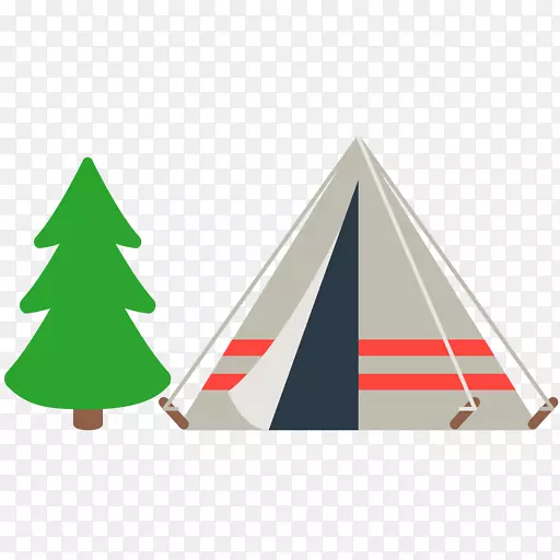 野营帐篷圣诞树夏令营-表情符号
