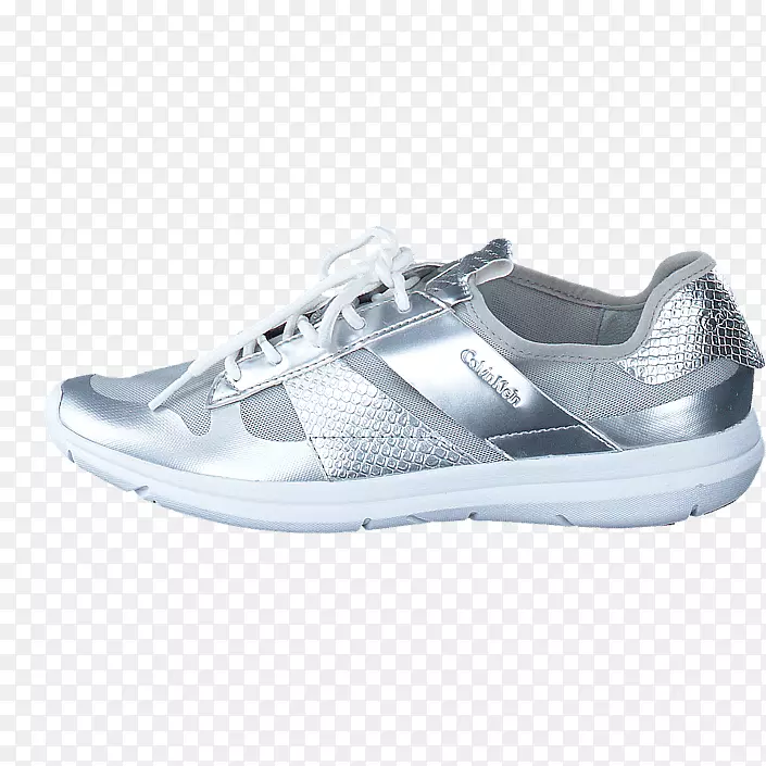 鞋白色运动鞋卡尔文克莱因时尚-银色