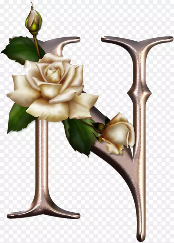 字母哥特式字母表玫瑰