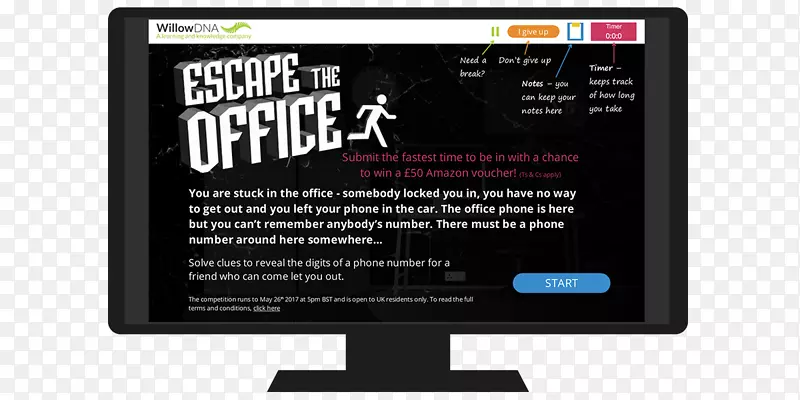 电脑显示器显示广告品牌字形时区逃生游戏