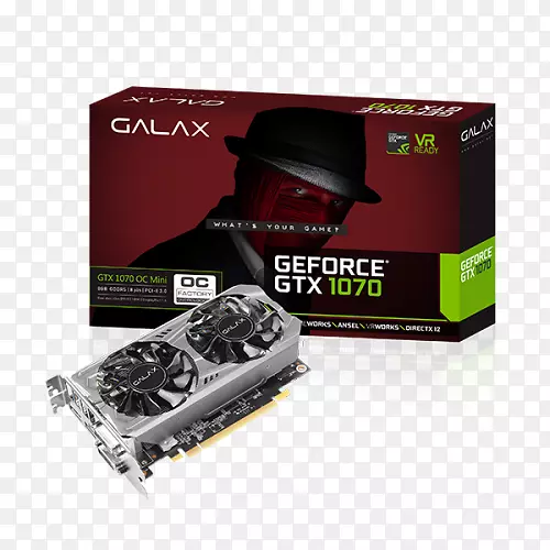 显卡和视频适配器NVIDIA GeForce GTX 1070 GDDR 5 SDRAM星系技术.背板