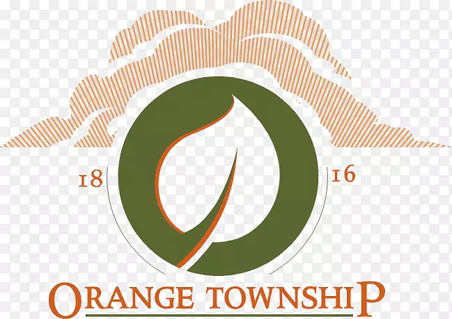 橙色镇特拉华州宪报桑伯里标志-背景全彩色