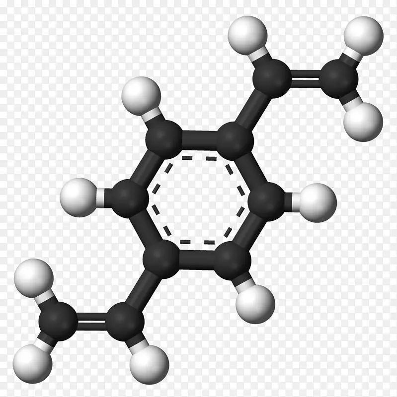 球棒模型分子有机化学蒽-二乙烯基苯